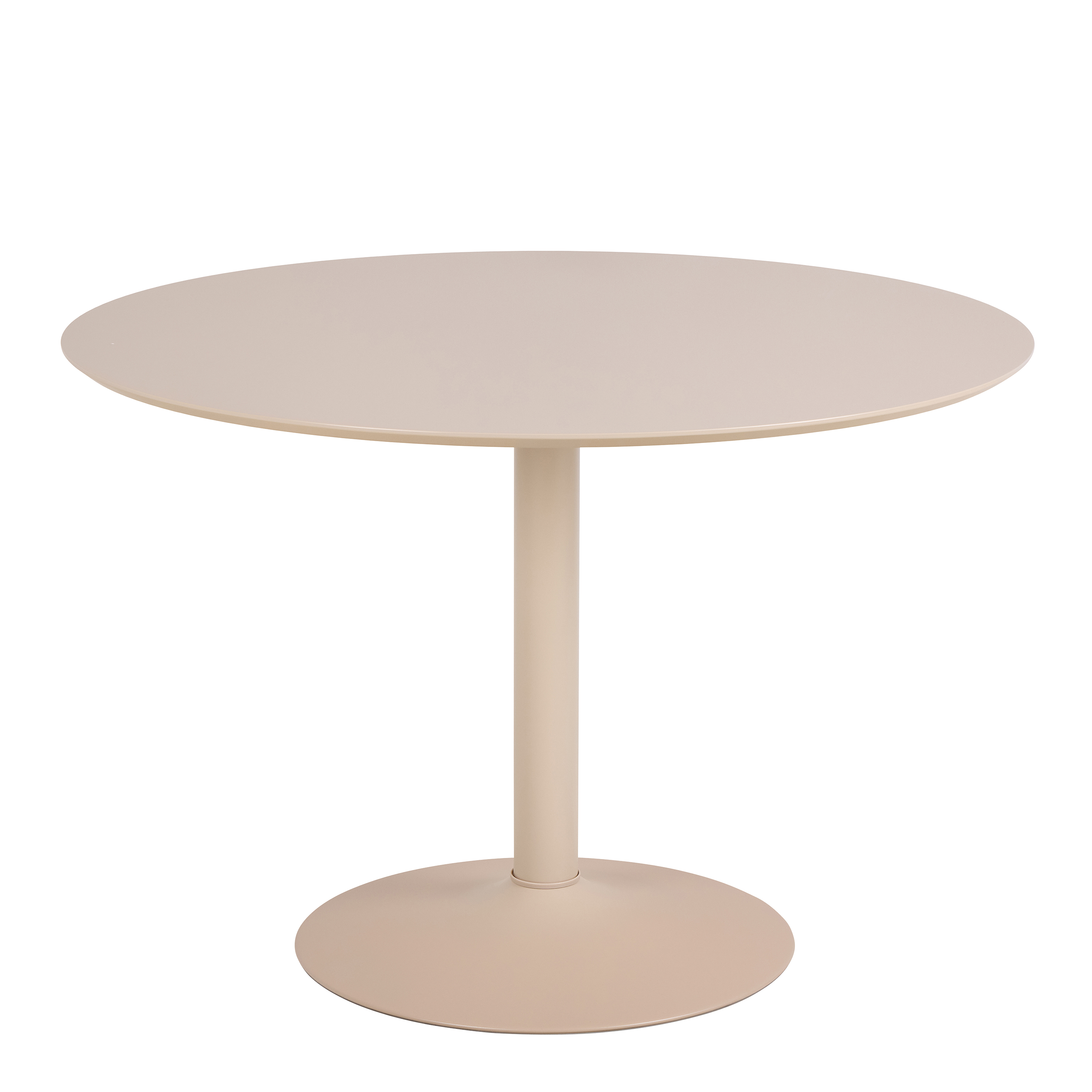 HARVINE Round Dining Table with Beige Top and Matt Beige Base