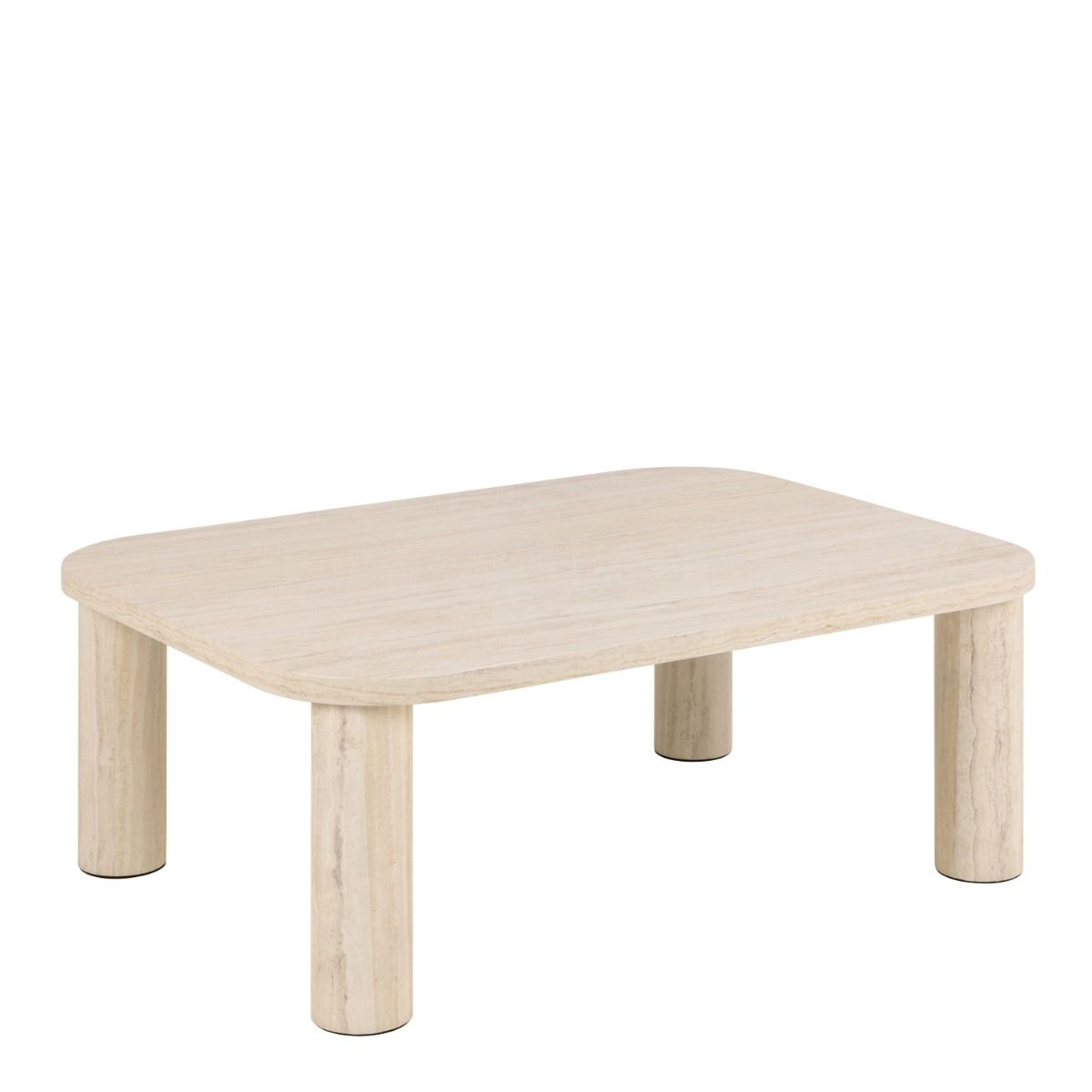SOLIVA Rectangular Coffee Table in Light Travertine 100 x 75 cm