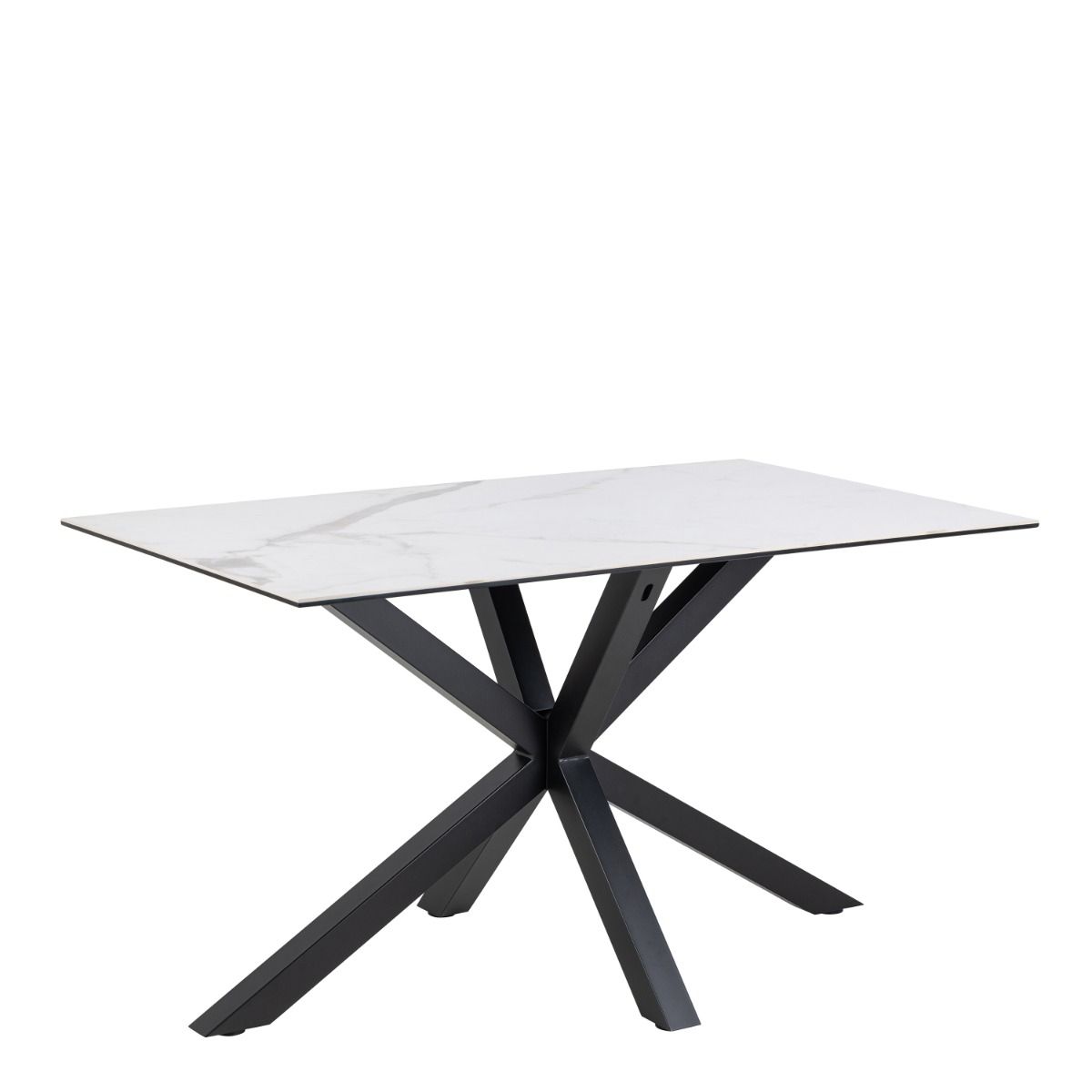 FUMES Dining Table with Ceramic White Top 135cm