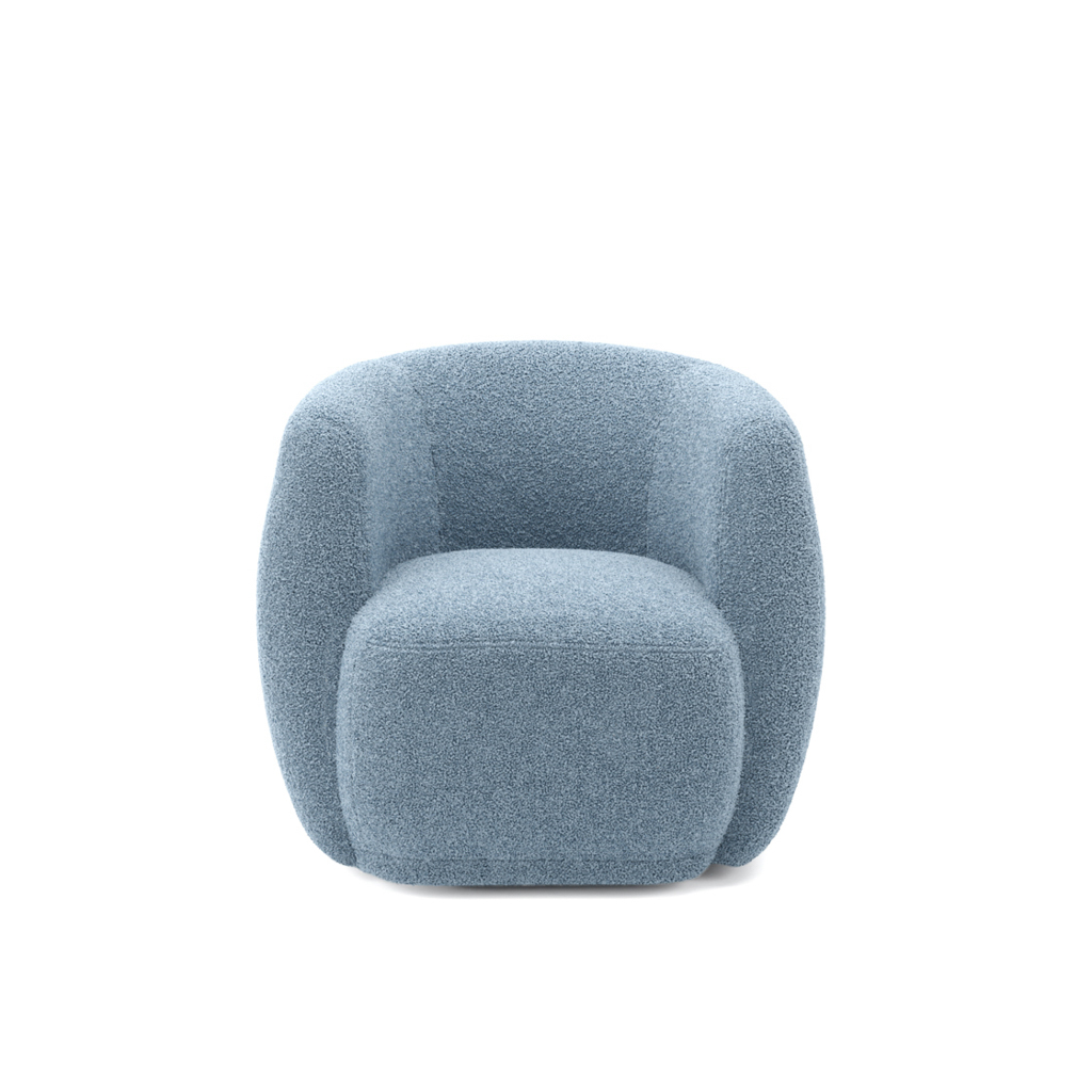 CLAVEN Sherpa Fabric Tub Chair - Blue