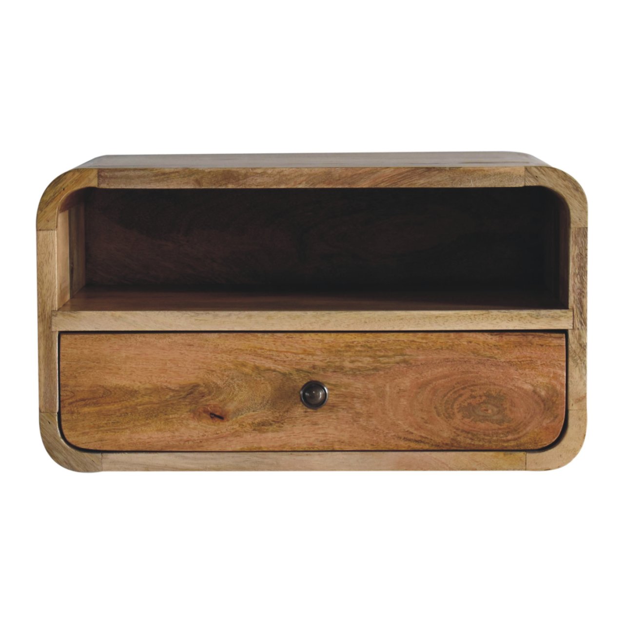 CROMER Large Oak-ish Curve Upper Slot Floating Bedside