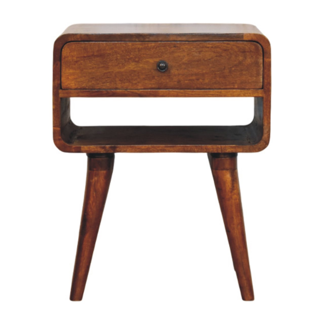RAGUSA Chestnut Nightstand with Drawer and open slot