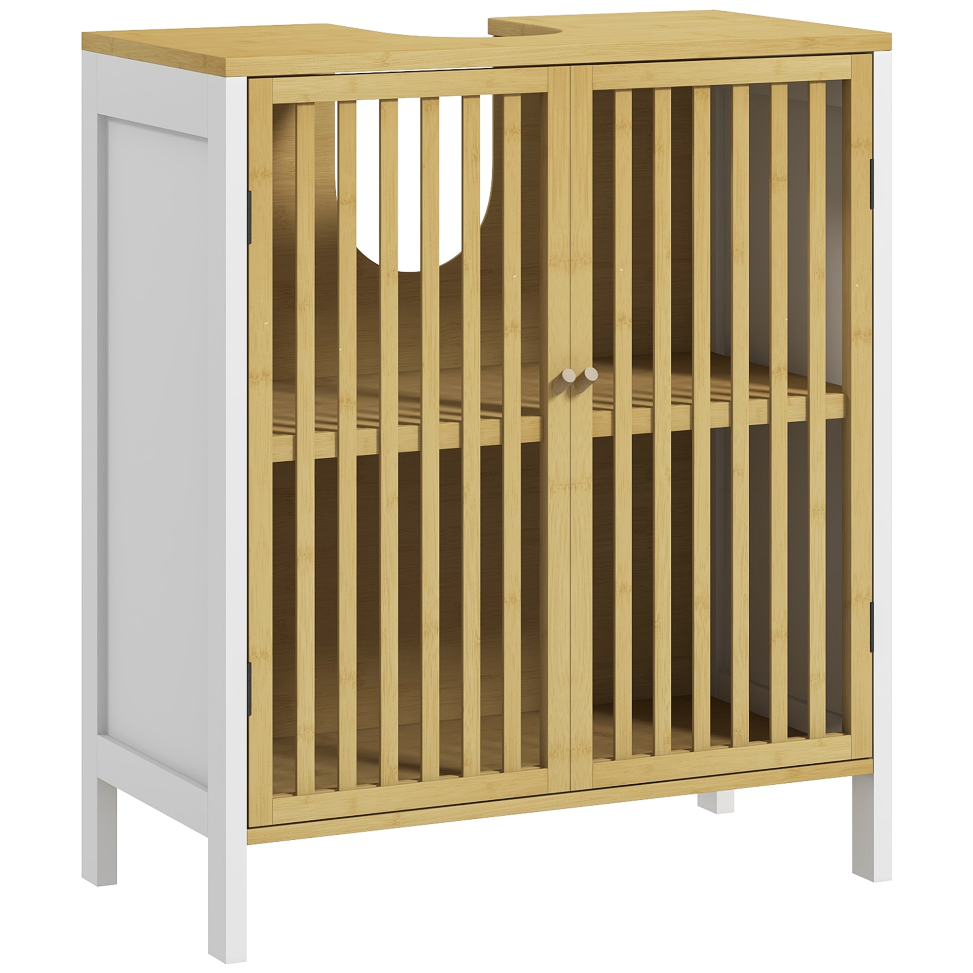 HERON Bamboo Blend Retro Cut Out Under Sink Cabinet