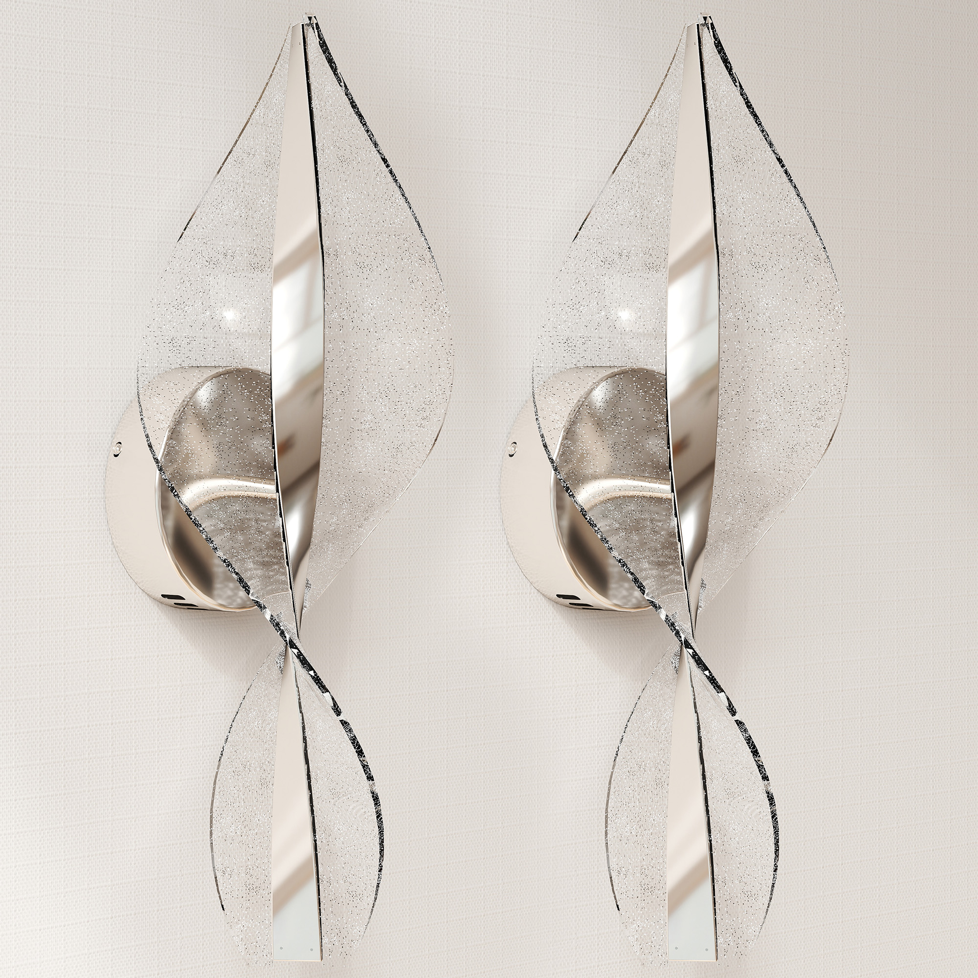 HERON Led Wall Lamp 2 Pack Modern Indoor Spiral Wall Light Silver Tone