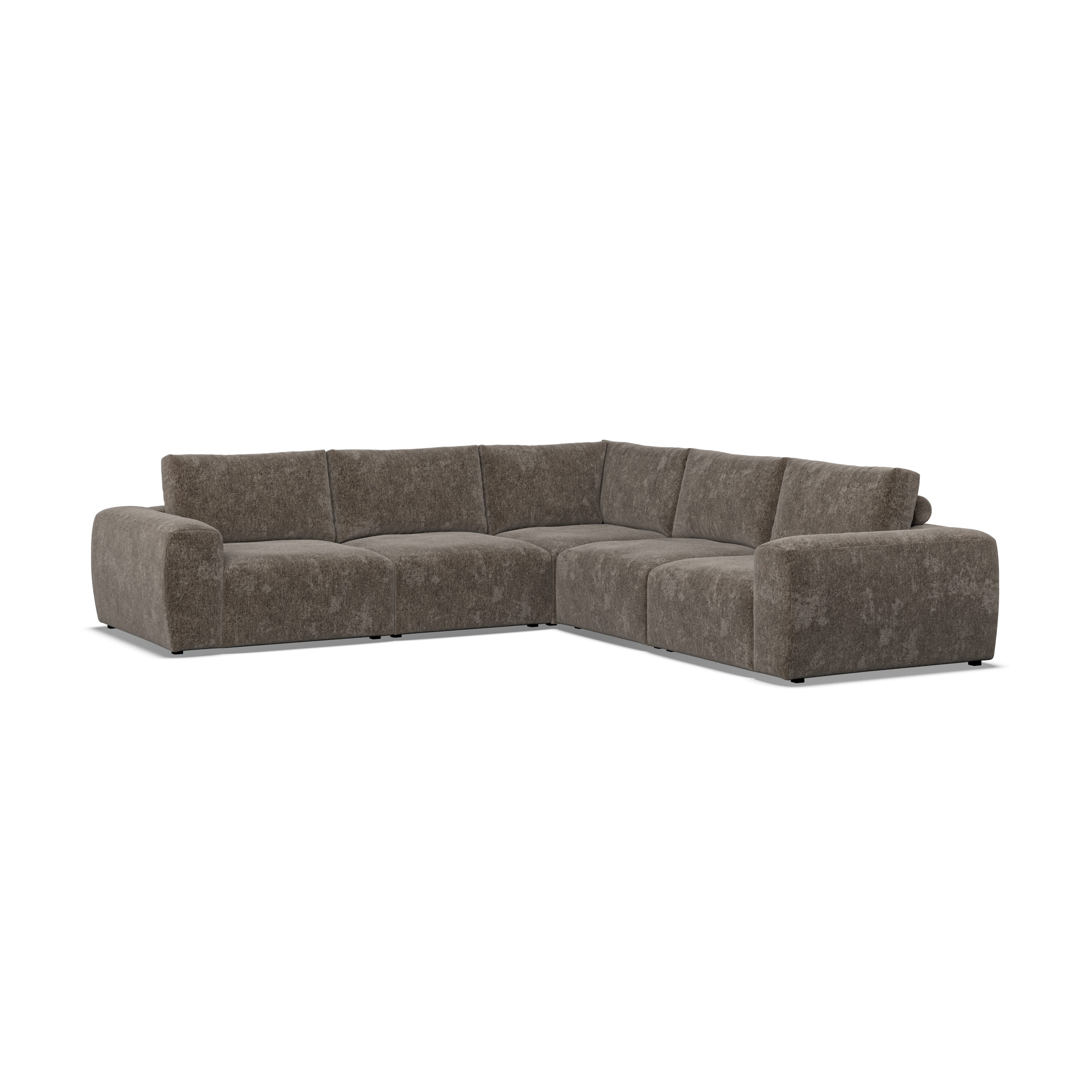 Corner Sofa - GRAZ Fabric 5 Seater Left Hand Facing - Mocca
