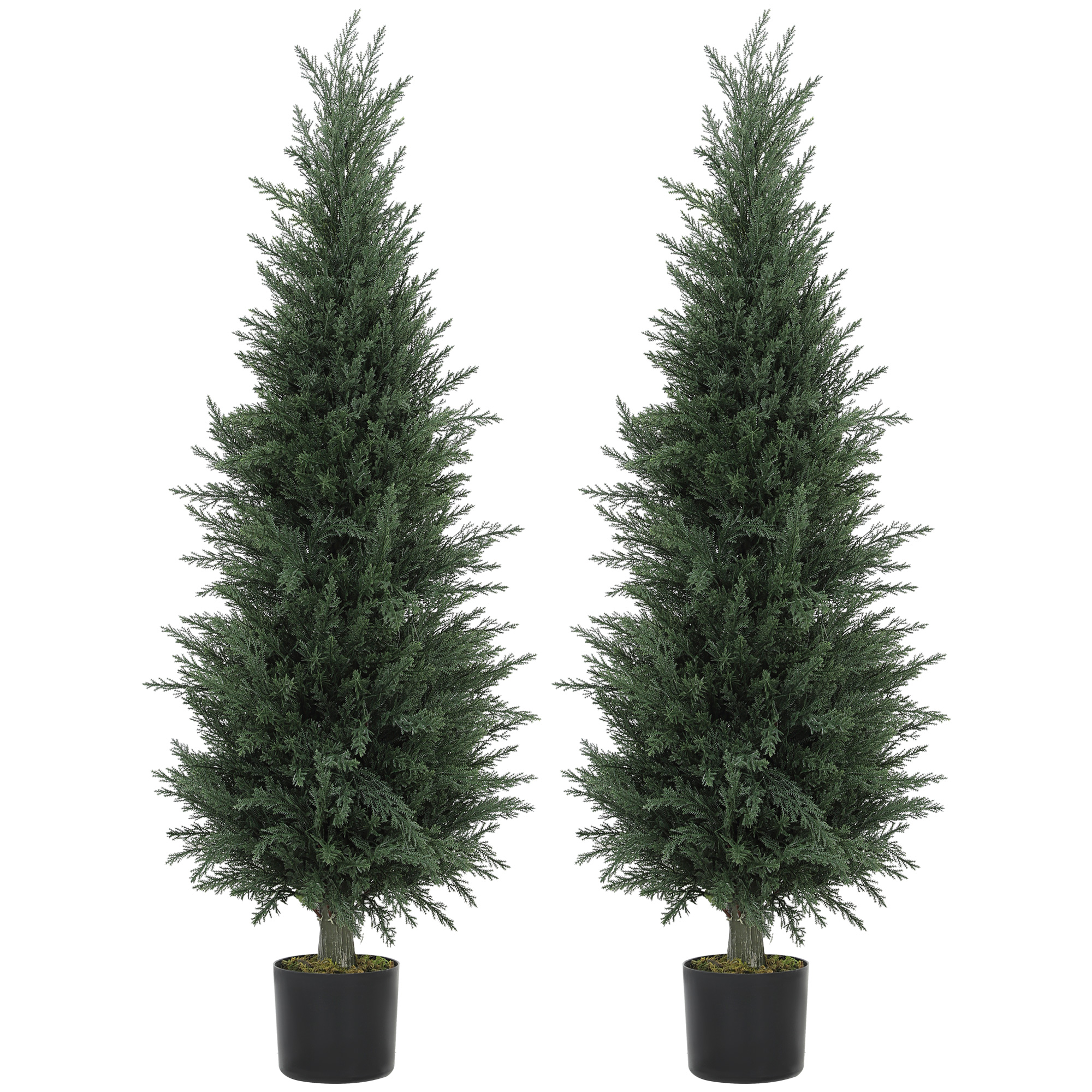 HERON Set of 2 Decorative Artificial Cypress Tree 120cm 638 Leaves