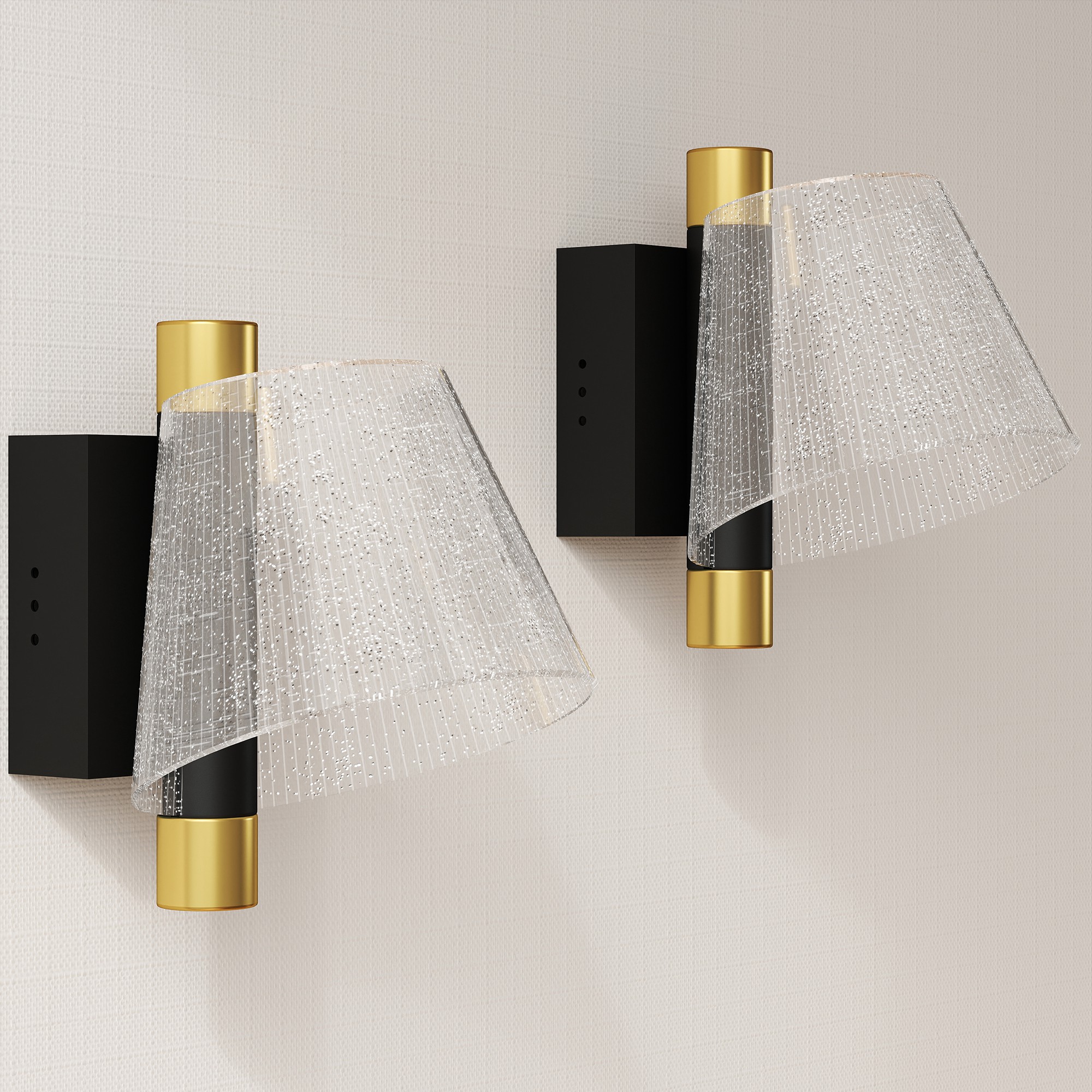 HERON LED Wall Lamp 2 Pack Modern Indoor Starry Wall Light Black