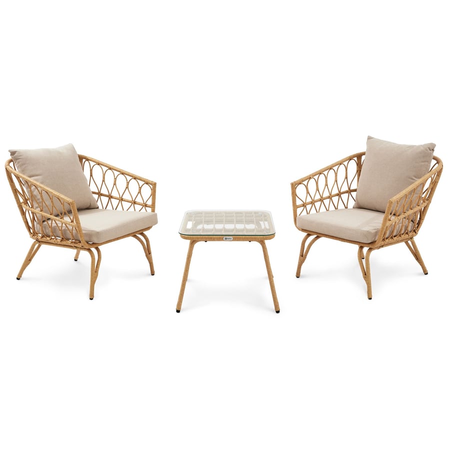 NORFIELD Garden Bistro Set - Beige with Cream