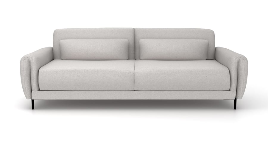 HOXLEY Fabric 3 Seater Fullback Sofa - Cream