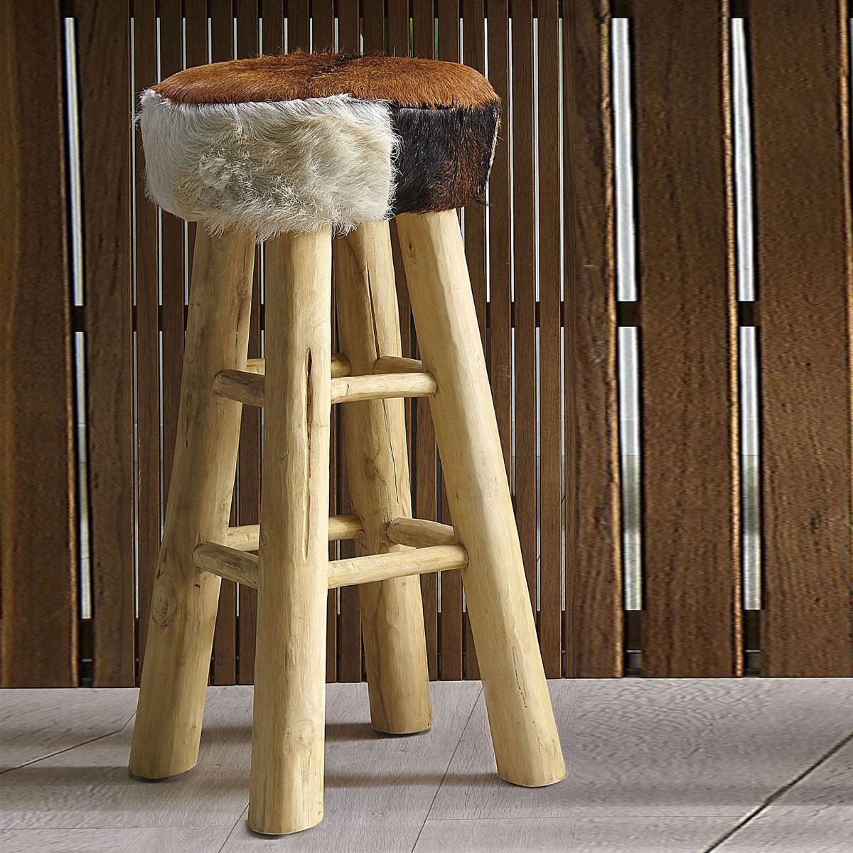 Lambskin Leather Stool WALTON