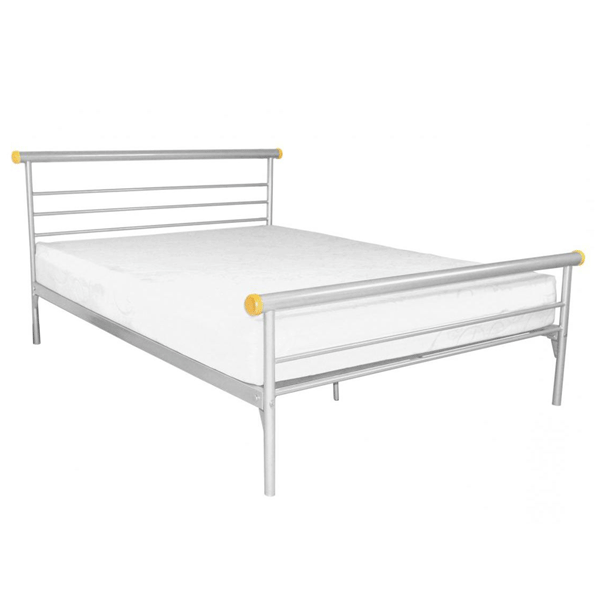 Royal Helston King Size Metal Bed in Silver