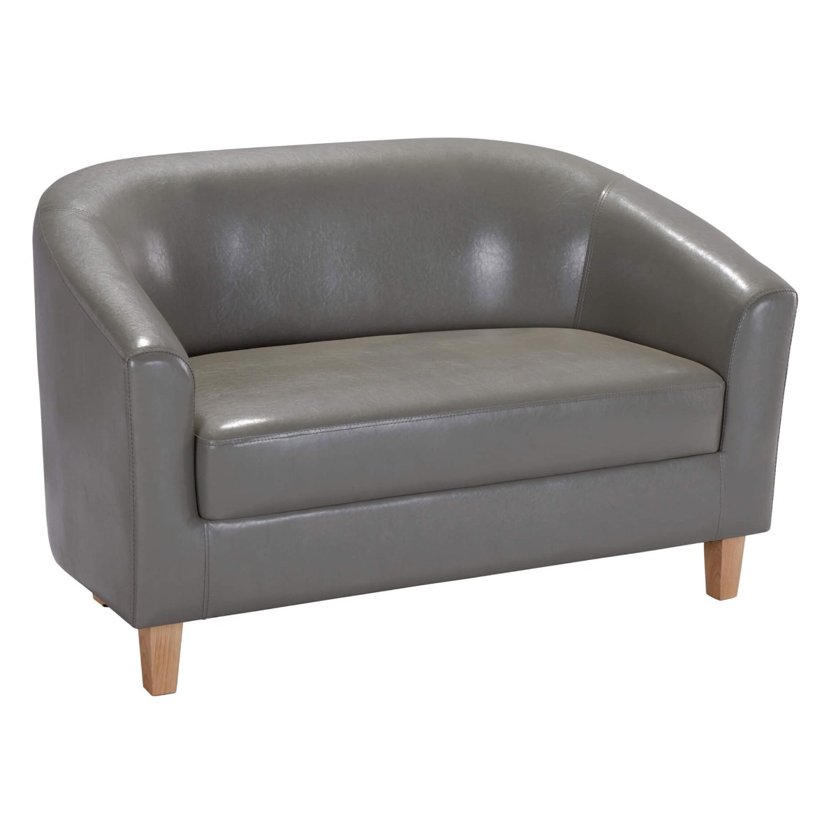 2 Seater Sofa - PRESTIS Leather Sofa - Grey