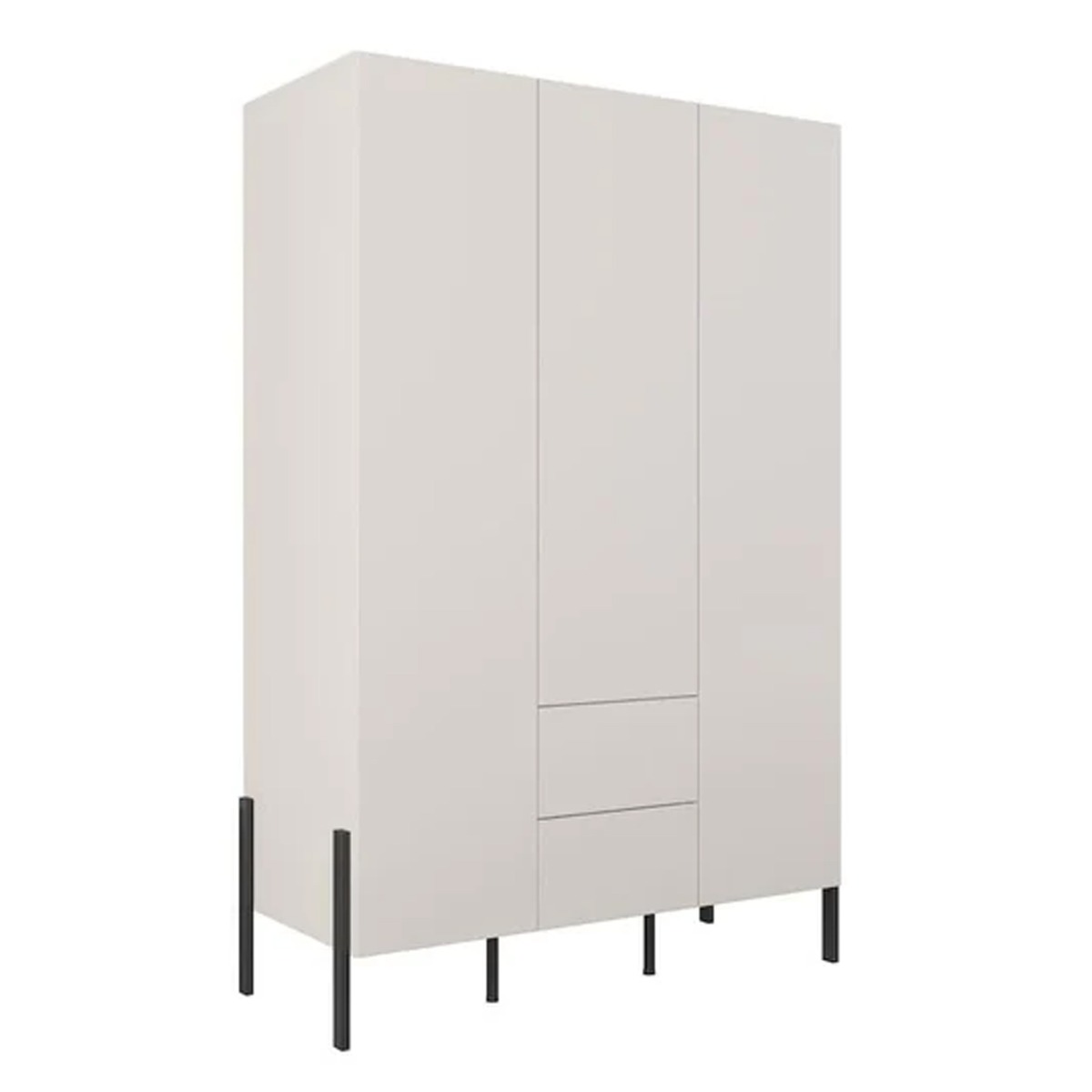 ALDEN 3 Door Wardrobe with 2 Drawers Beige - 139cm