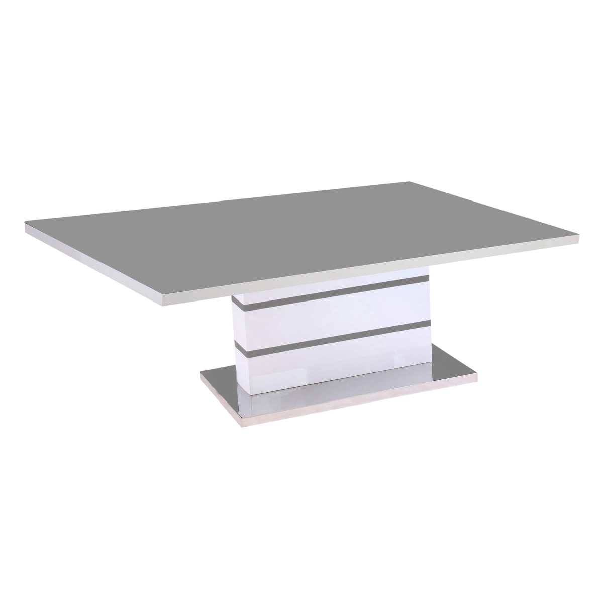 Crediton Grey Glass Top Coffee Table with High Gloss Frame - White