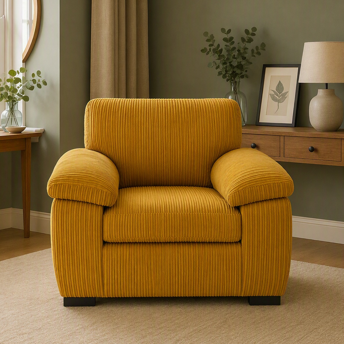 CORDURA Jumbo Cord Armchair - Mustard