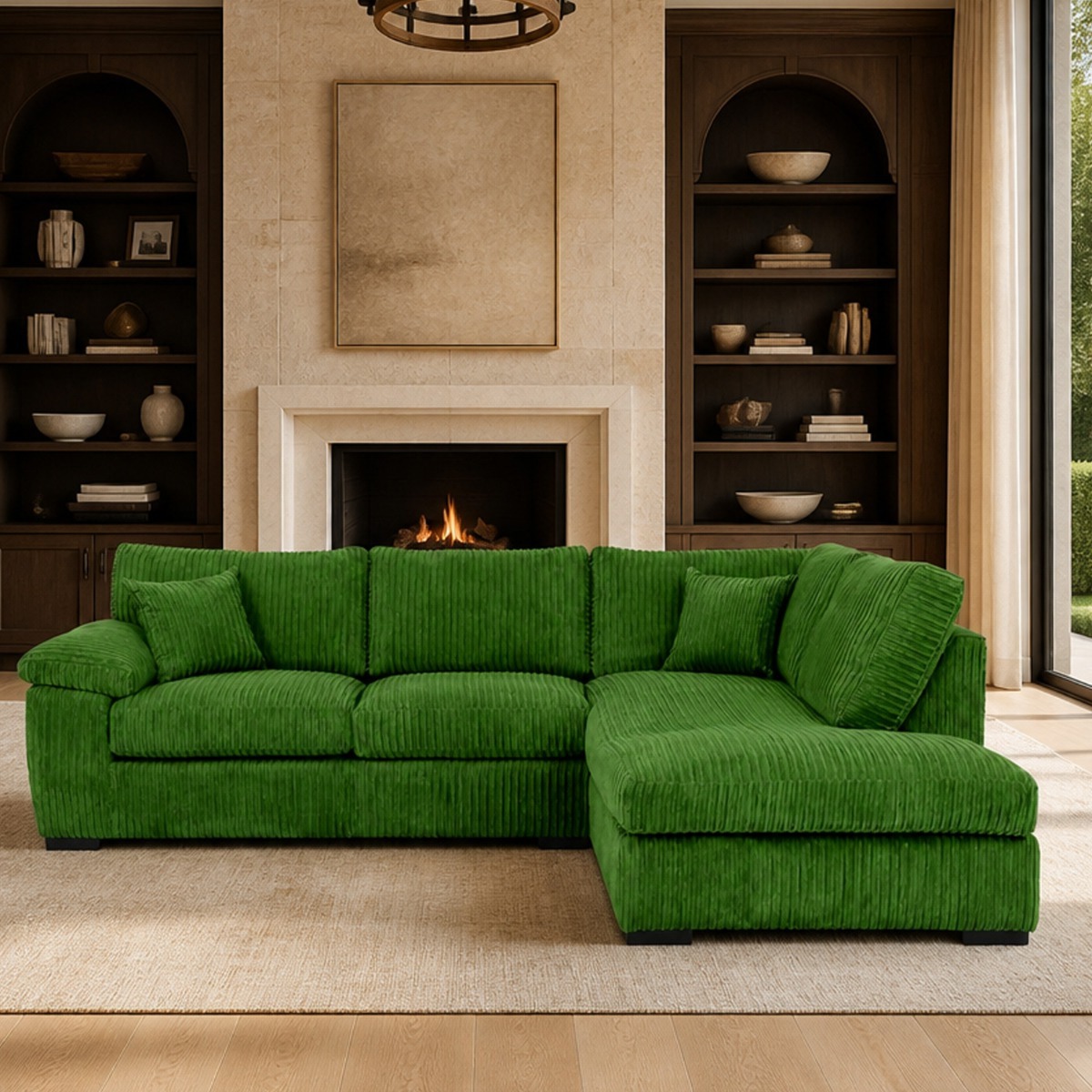 CORDURA Jumbo Cord Corner Sofa - L Shaped - Right Hand Facing - Fullback - Cream