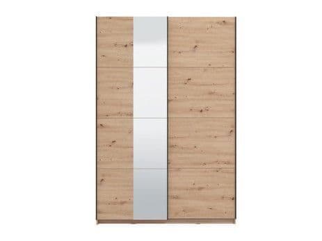 NIAH 2 Door Mirrored Sliding Wardrobe Oak - 145.5cm