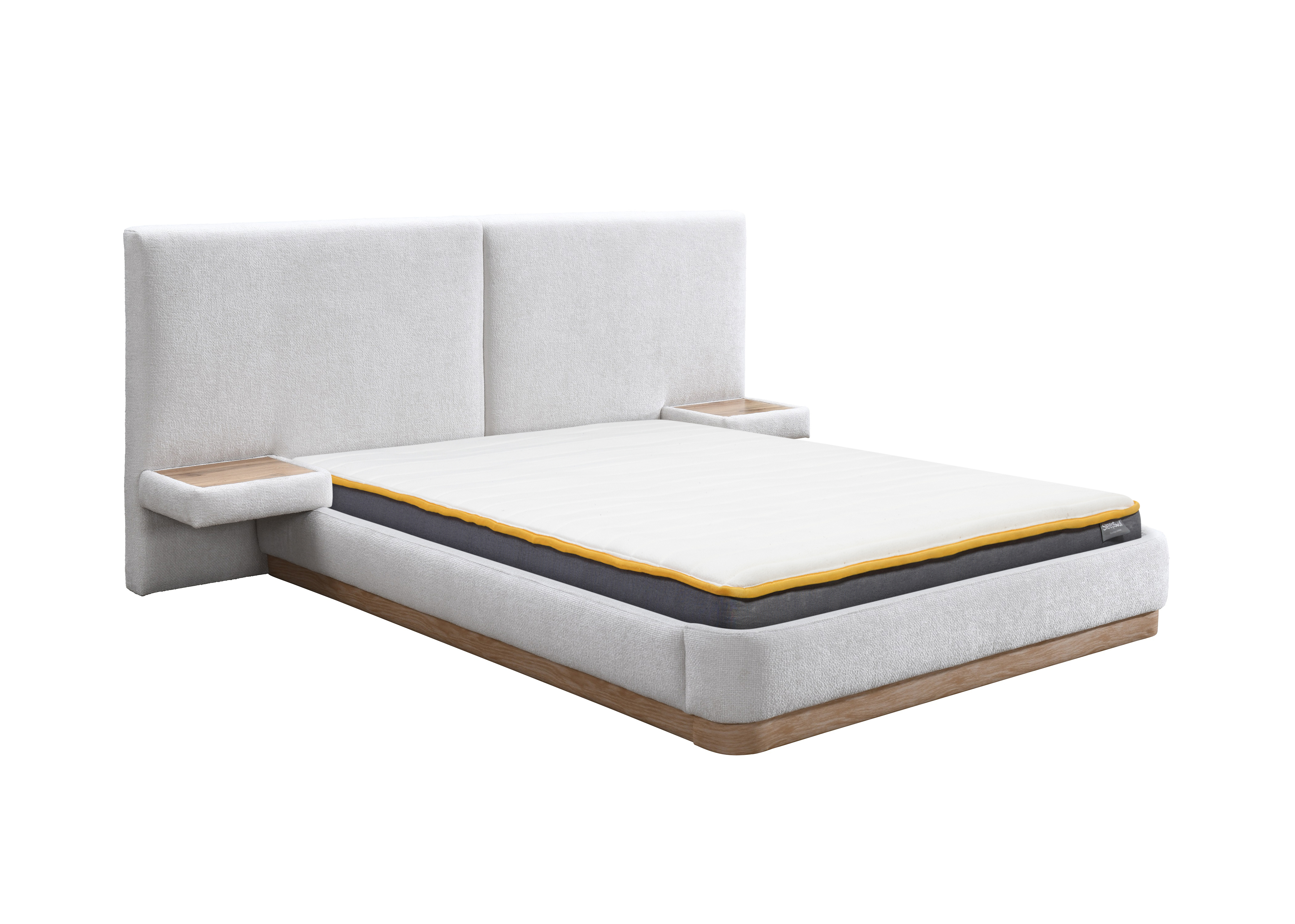 CORVALE Kingsize Fabric Bedrame - White