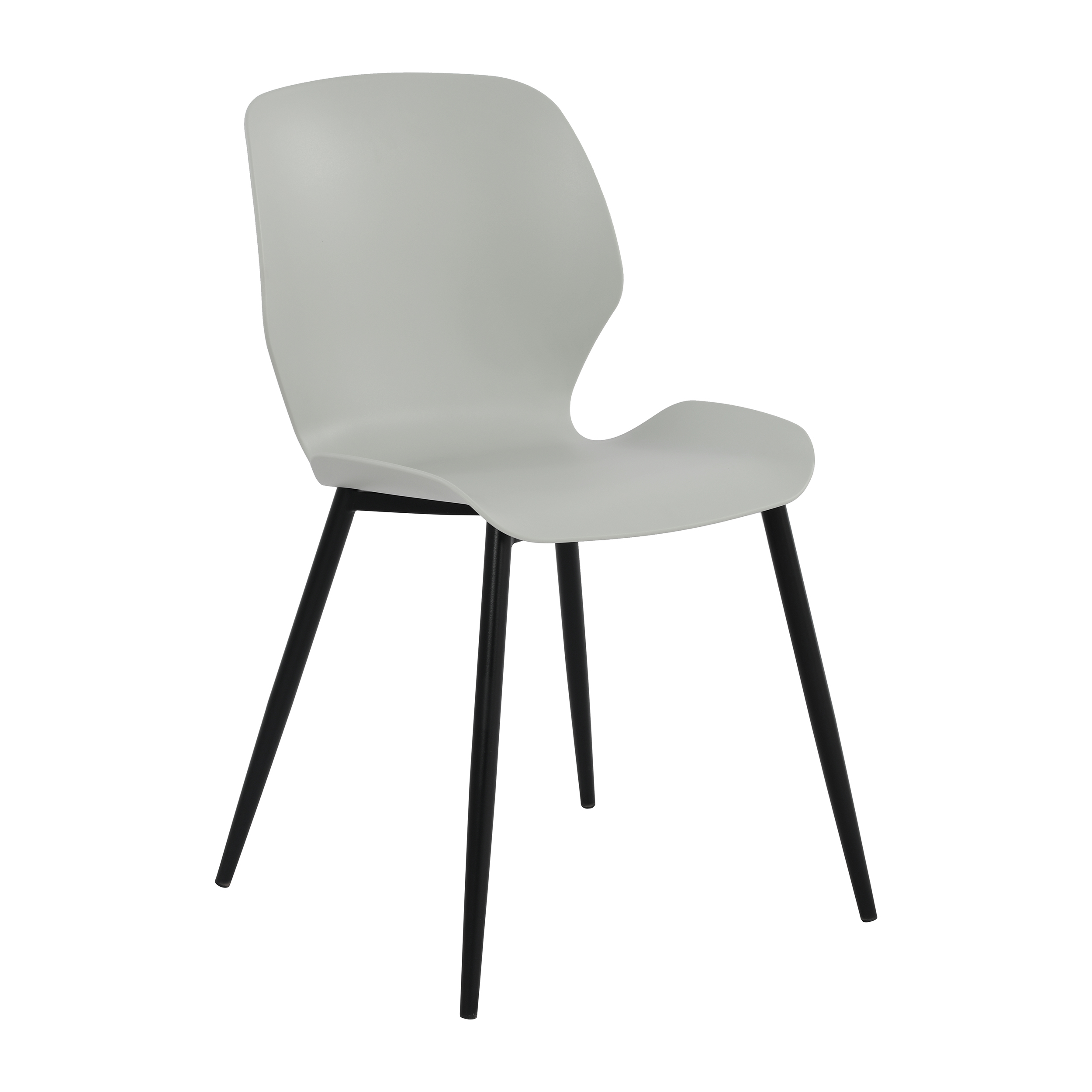 VERO Set of 2 Plastic Kitchen Chairs - Light Grey