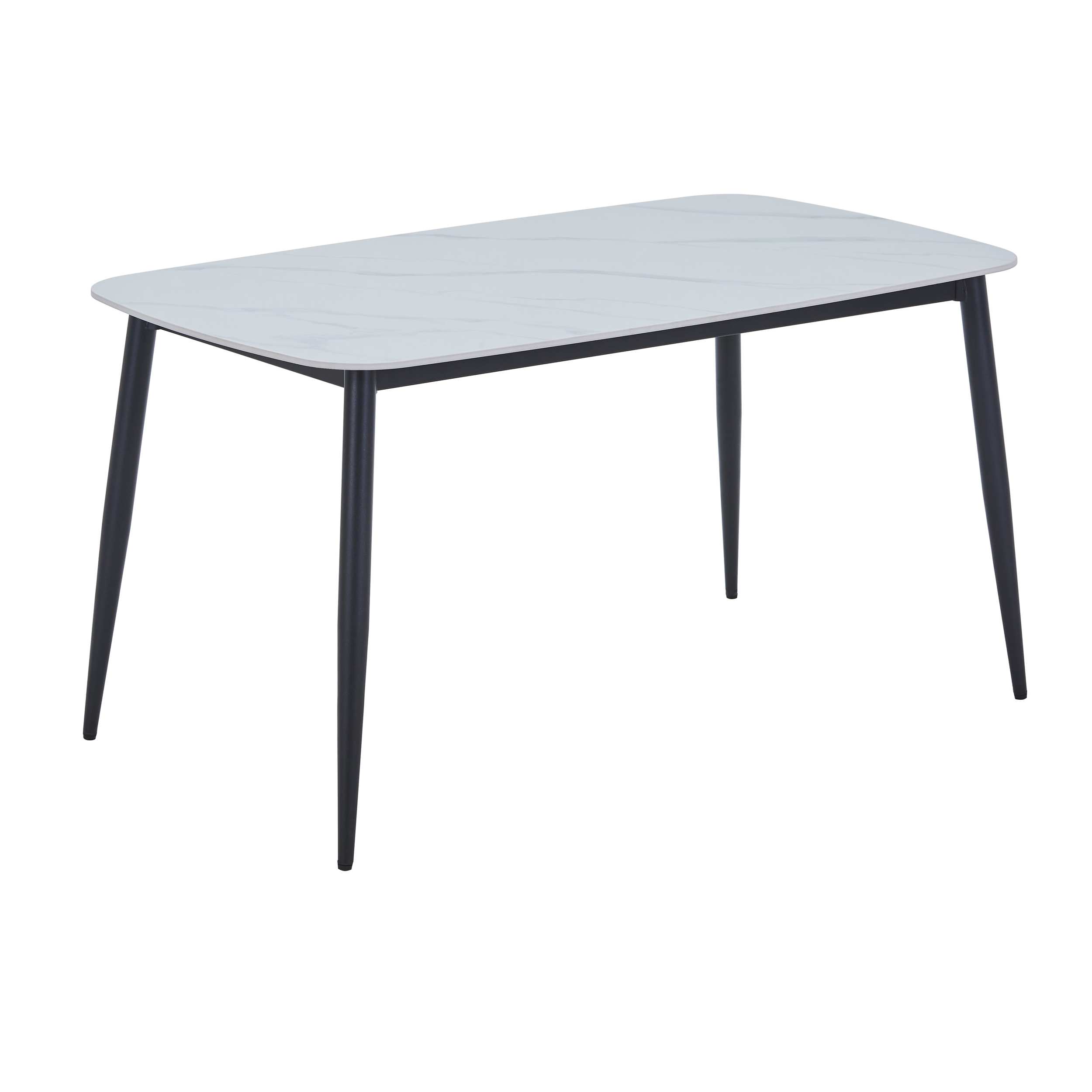 NEXO Rectangular Dining Table with Gloss White Stone Top