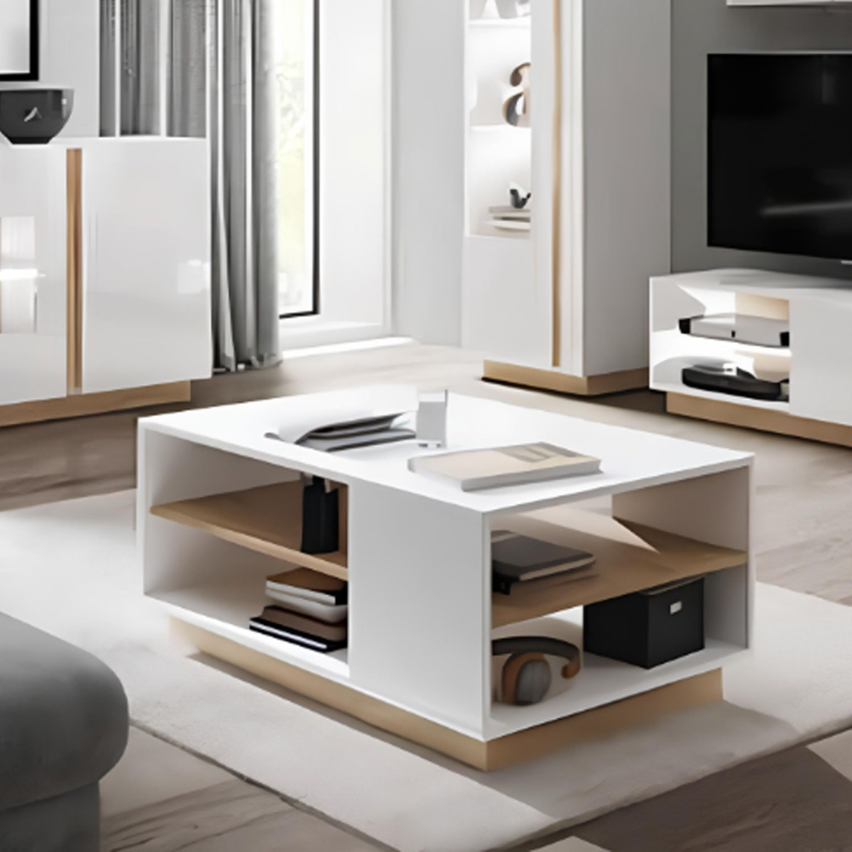 Nimbus Nectar Coffee Table in White - 100cm