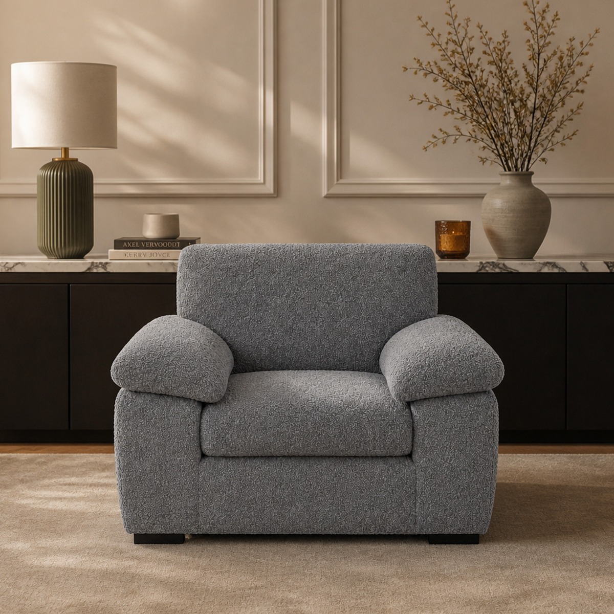 CORDURA Boucle Fabric Armchair - Grey
