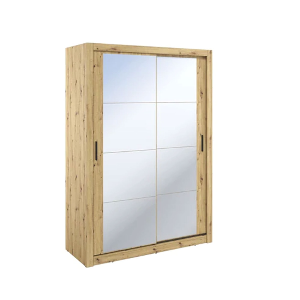 IRVINE II 2 Door Mirrored Sliding Wardrobe Medium Oak - 120cm