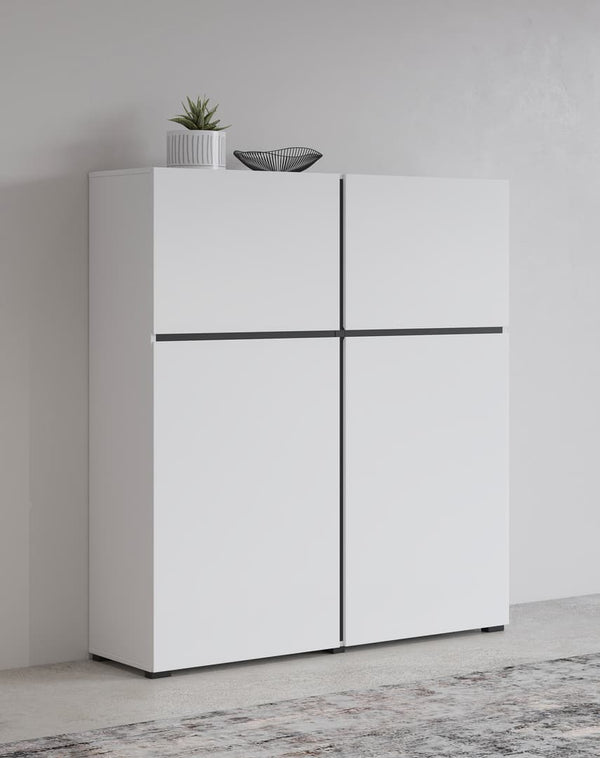 Sideboard - TAYLOR Highboard White 119cm