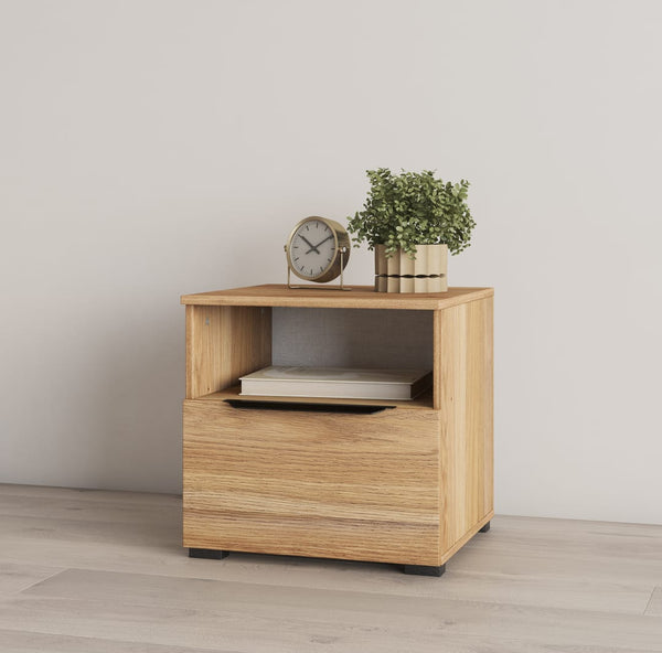 Bedside Table - VOSU Nightstand Oak Mauvella 45cm