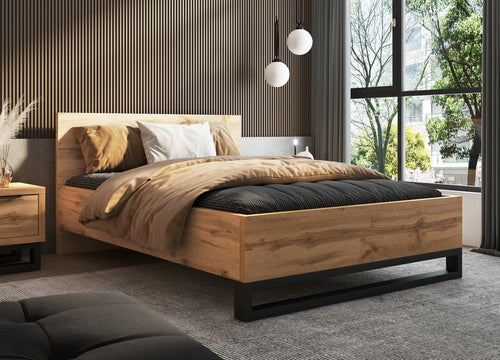 Kingsize Bed - BOZENA Wooden Bed Oak Wotan