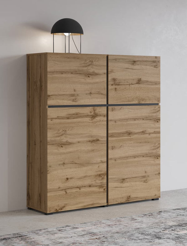 Display Rack - TAYLOR Display Cabinet Oak Wotan 119cm