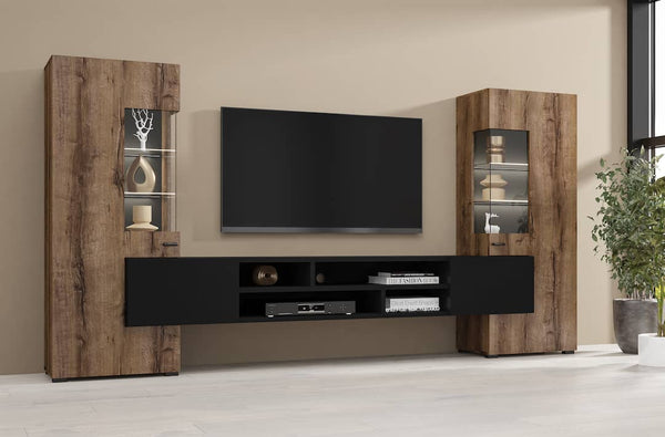 TV Cabinet - DAVEY TV Unit Oak Monastery 270cm