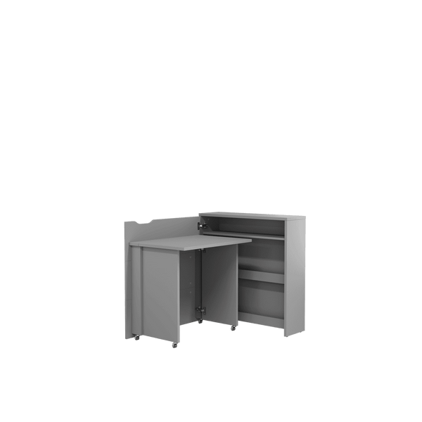 Office Desk - WILLA Convertible Hidden Desk Left Side Grey 90cm