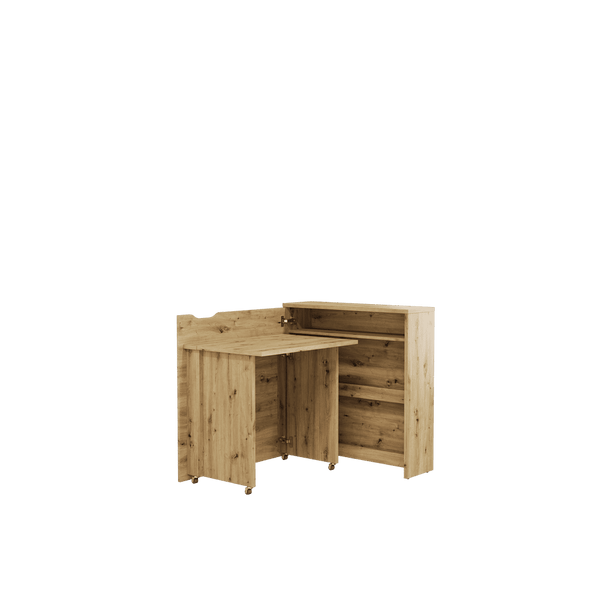 Office Desk - WILLA Convertible Hidden Desk Left Side Oak Artisan 90cm