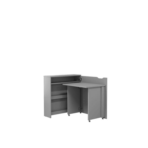 Office Desk - WILLA Convertible Hidden Desk Right Side Grey 90cm