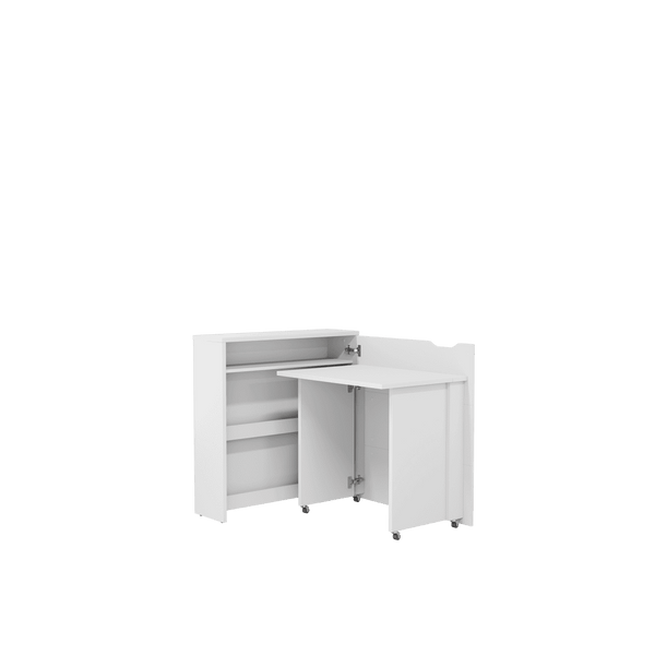 Office Desk - WILLA Convertible Hidden Desk Right Side White Matt 90cm