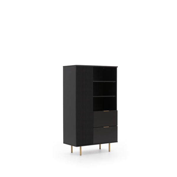 Display Rack - VOKA Display Cabinet Black 80cm