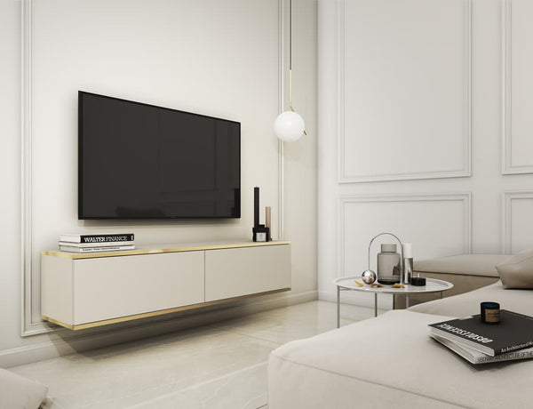 Display Rack - MAYA Display Cabinet Beige 175cm