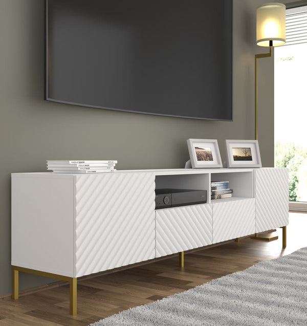 TV Cabinet - CLAIRE TV Unit White 200cm