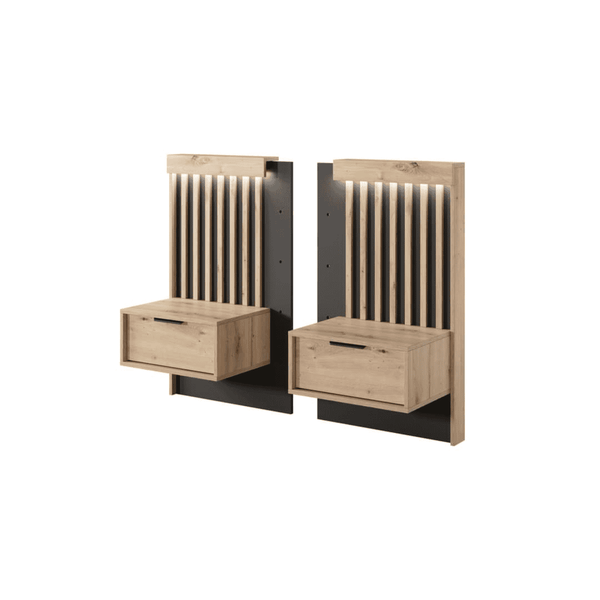 Bedside Table - PULLEN Nightstand Oak Artisan 51cm