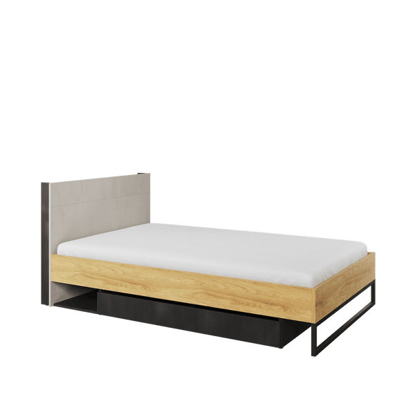 Single Bed - BARCENA Wooden Bed Oak Hickory
