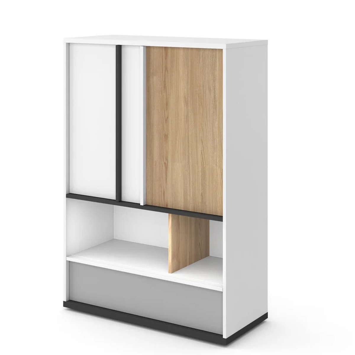 IPSWICH Kids Sideboard Cabinet with Open Shelve - White Matt