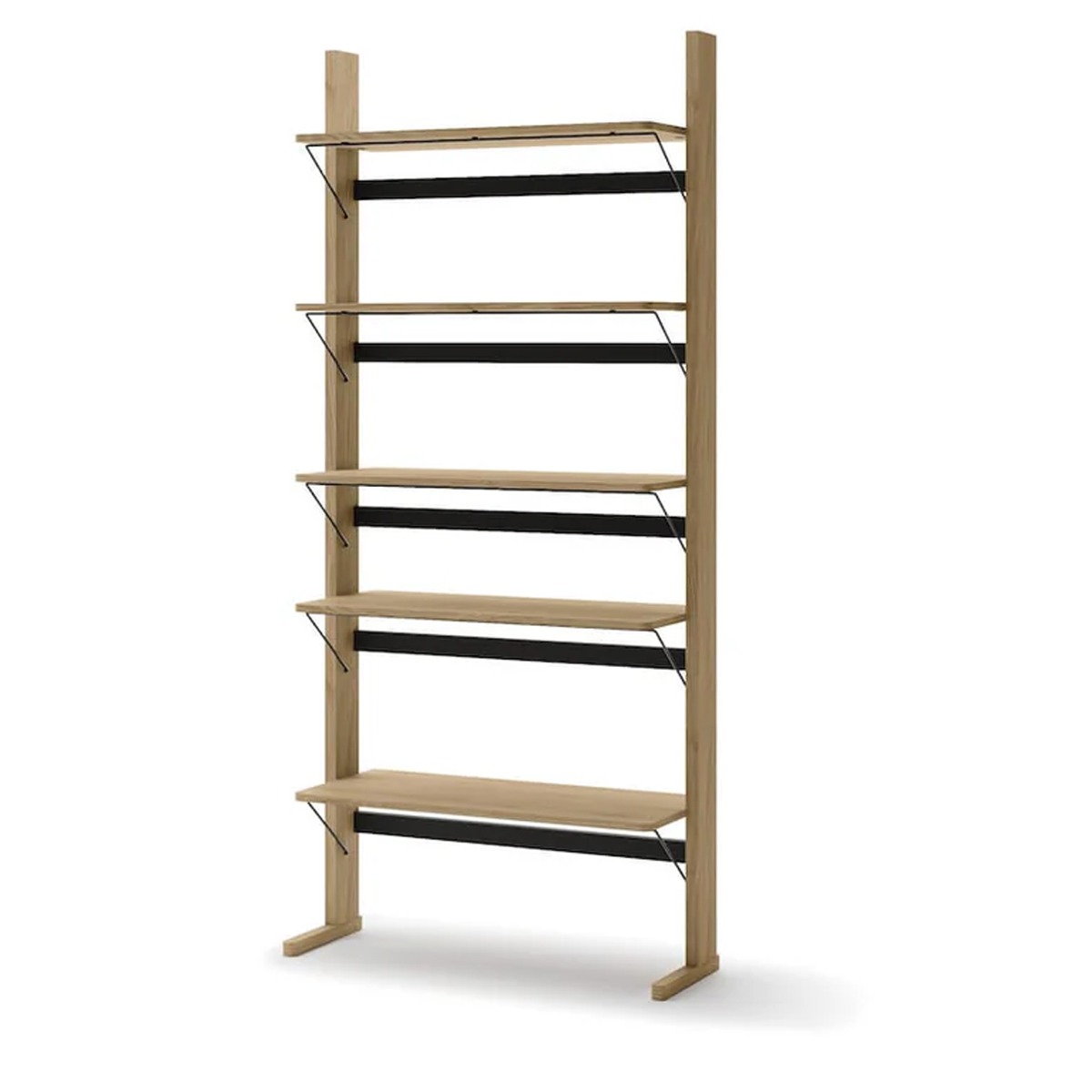 OLIVANNE 5 Shelve Bookcase - Oiled Oak