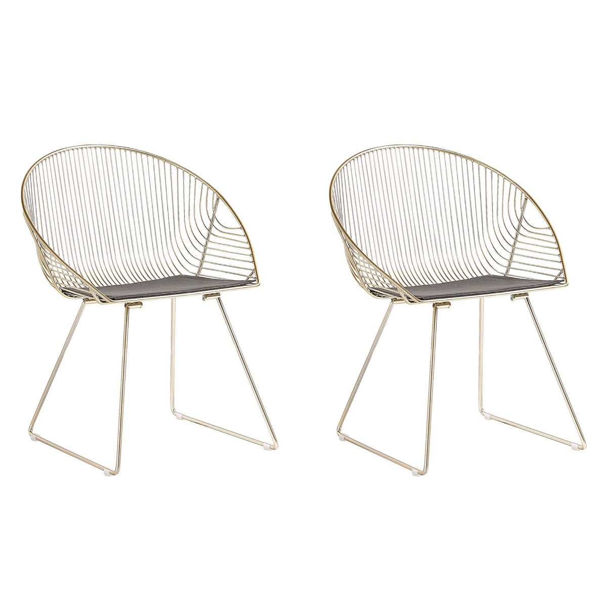 Set of 2 Metal Accent Chairs Gold AURORA