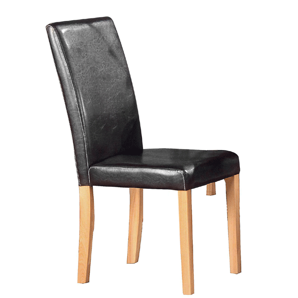 Erewash Leather Effect Dining Chair Set of 2 - Black