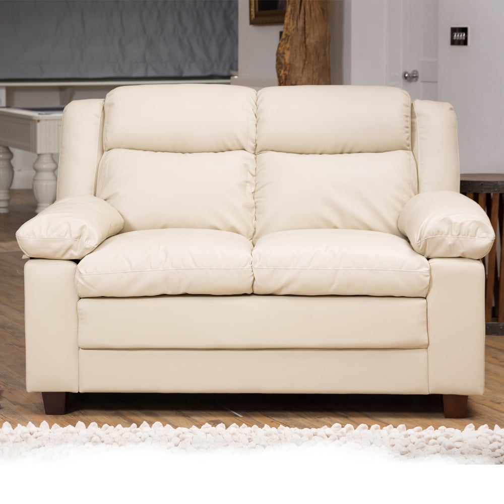 2 Seater Sofa - OBSCURA Leather Sofa - Cream
