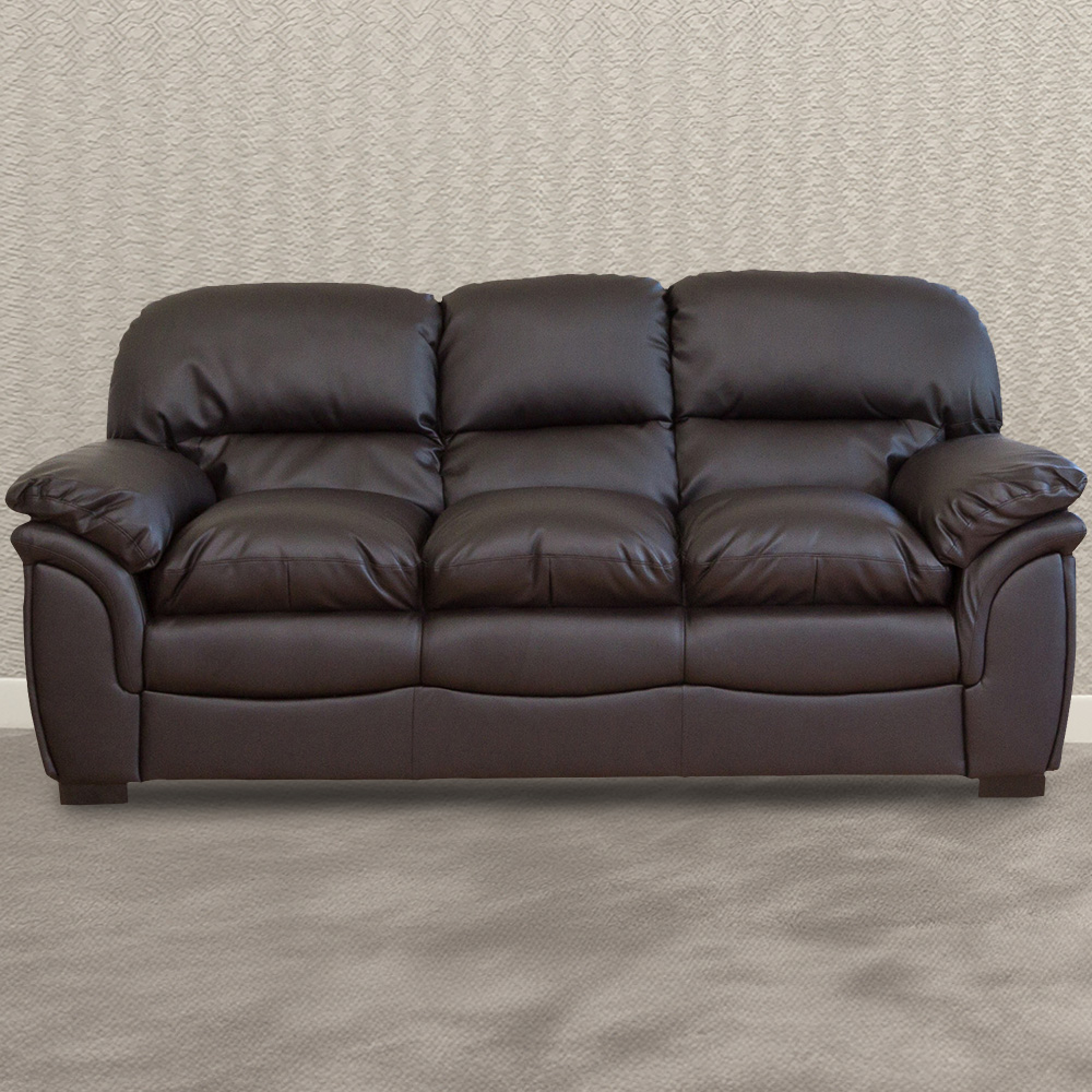 3 Seater - NOCERA Leather Sofa - Brown