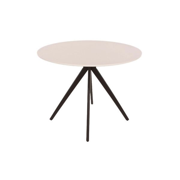 Emilie Round Dining Table with Adjustable Tubular Legs - White