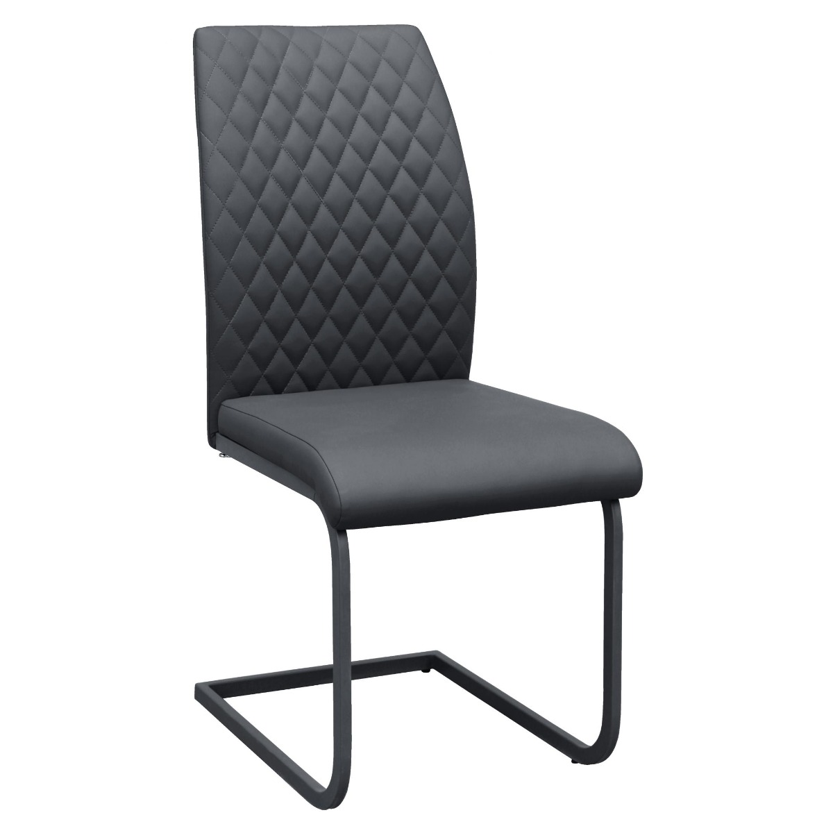 Axminster Set of 4 PU Dining Chairs with Metal Legs - Grey