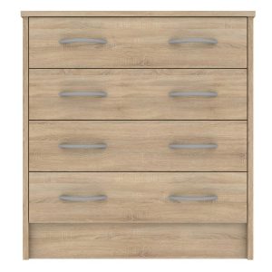 BLACKPOOL Natural Finish Chest of Drawers - Medium-sized, 4 Drawers